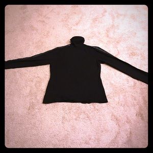 Calvin Klein black turtleneck - leather arm detail